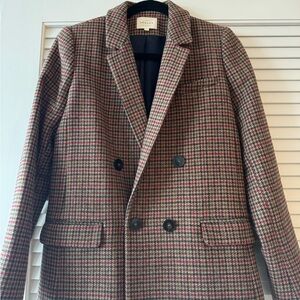 Sezane Christie Jacket in multicolored houndstooth.
